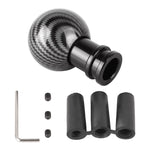 Pomello del cambio in metallo con struttura in fibra di carbonio universale per auto, Black, Red, Silver Black