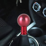 Pomello del cambio in metallo con struttura in fibra di carbonio universale per auto, Black, Red, Silver Black