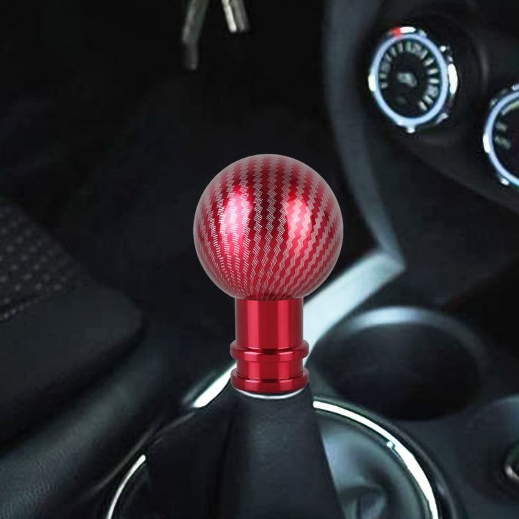 Pomello del cambio in metallo con struttura in fibra di carbonio universale per auto, Black, Red, Silver Black