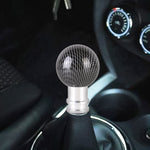 Pomello del cambio in metallo con struttura in fibra di carbonio universale per auto, Black, Red, Silver Black