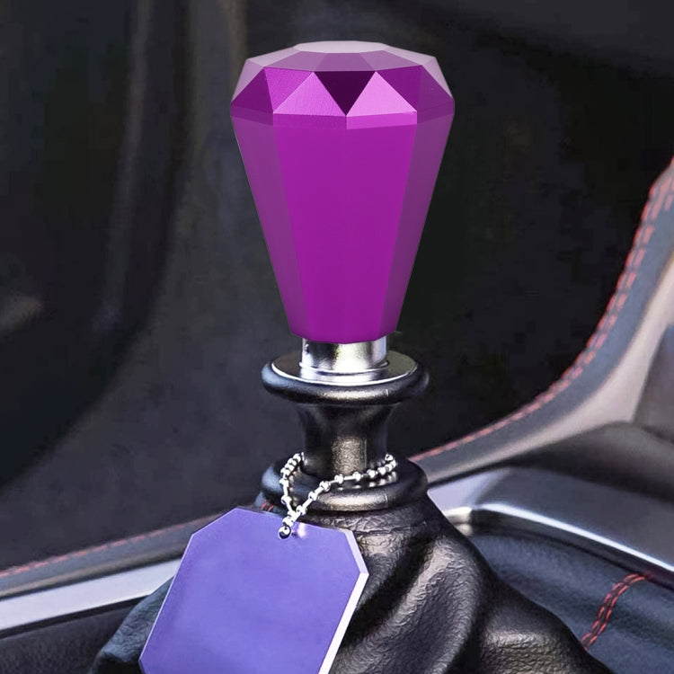 Pomello del cambio in metallo a forma di diamante universale per auto, Black, Blue, Purple, Red, Silver