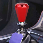 Pomello del cambio in metallo a forma di diamante universale per auto, Black, Blue, Purple, Red, Silver