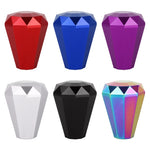 Pomello del cambio in metallo a forma di diamante universale per auto, Black, Blue, Purple, Red, Silver