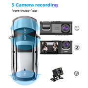 Registratore di guida per auto con visione notturna HD A1 a 3 obiettivi, A1