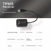 Sistema di monitoraggio della pressione dei pneumatici USB TPMS Android con sensore esterno per autoradio lettore DVD, with External Sensor