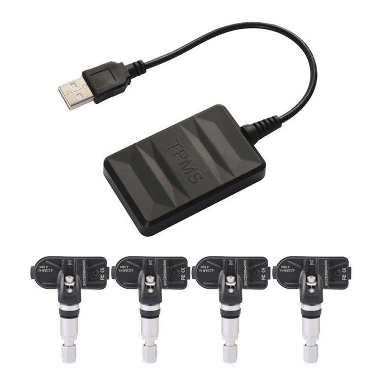 Sistema di monitoraggio della pressione dei pneumatici USB TPMS Android con sensore interno per autoradio lettore DVD, with Internal Sensor
