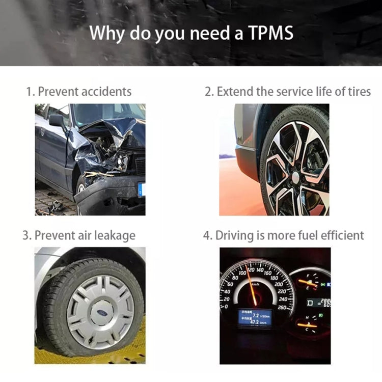 Sistema di monitoraggio della pressione dei pneumatici USB TPMS Android con sensore interno per autoradio lettore DVD, with Internal Sensor