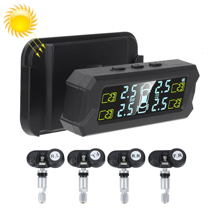 Sistema di monitoraggio della pressione dei pneumatici a ricarica solare per auto ad alta precisione TPMS, sensore vocale integrato, Built-in Voice Sensor