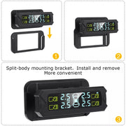 Sistema di monitoraggio della pressione dei pneumatici a ricarica solare per auto ad alta precisione TPMS, sensore vocale integrato, Built-in Voice Sensor