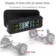 Sistema di monitoraggio della pressione dei pneumatici a ricarica solare per auto ad alta precisione TPMS, sensore vocale integrato, Built-in Voice Sensor