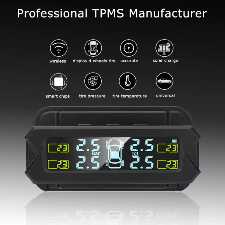 Sistema di monitoraggio della pressione dei pneumatici a ricarica solare per auto ad alta precisione TPMS, sensore acustico esterno, External Beep Sensor