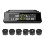Sistema di monitoraggio della pressione dei pneumatici wireless solare per auto TPMS 6 sensori esterni per autobus per camion a 6 ruote, Solar Wireless Tire Pressure Monitoring