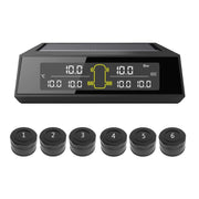 Sistema di monitoraggio della pressione dei pneumatici wireless solare per auto TPMS 6 sensori esterni per autobus per camion a 6 ruote, Solar Wireless Tire Pressure Monitoring