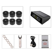 Sistema di monitoraggio della pressione dei pneumatici wireless solare per auto TPMS 6 sensori esterni per autobus per camion a 6 ruote, Solar Wireless Tire Pressure Monitoring