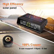 Sistema di monitoraggio della pressione dei pneumatici wireless solare per auto TPMS 6 sensori esterni per autobus per camion a 6 ruote, Solar Wireless Tire Pressure Monitoring
