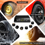 Sistema di monitoraggio della pressione dei pneumatici wireless solare per auto TPMS 6 sensori esterni per autobus per camion a 6 ruote, Solar Wireless Tire Pressure Monitoring
