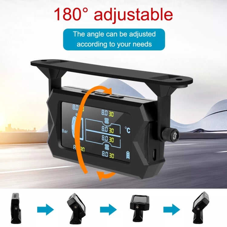 Sistema di monitoraggio della pressione dei pneumatici wireless solare da 15 bar TPMS 6 sensori esterni per autobus per camion a 6 ruote, 15Bar