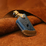 Per BMW Blade Style Car Custodia protettiva per chiave in pelle di vacchetta, versione a due chiavi, For BMW, Two Keys Version