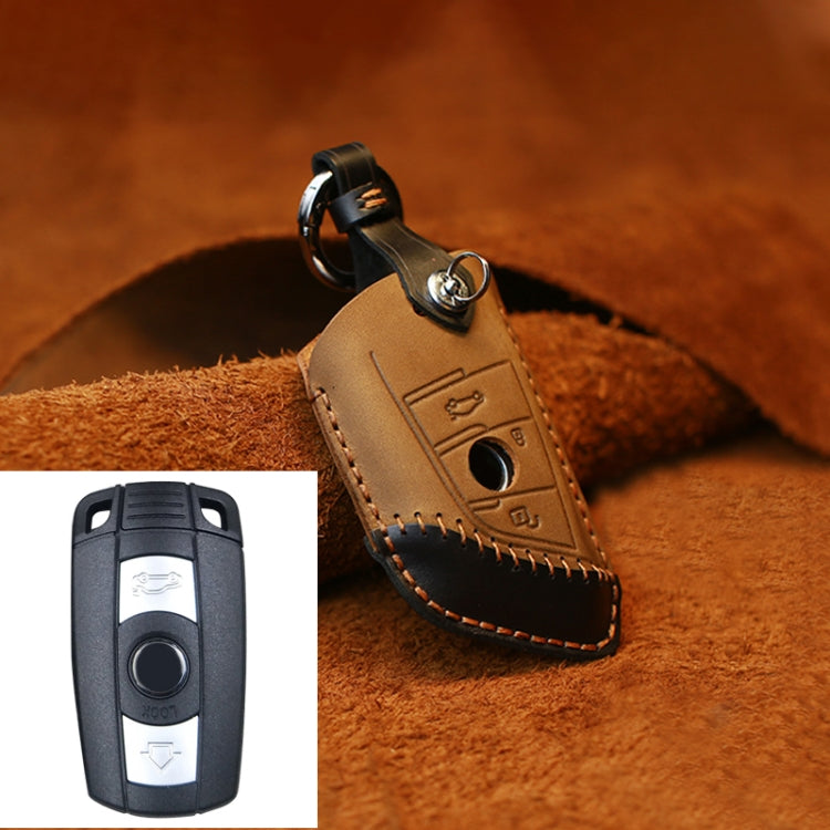 Per BMW Blade Style Car Custodia protettiva per chiave in pelle di vacchetta, versione a due chiavi, For BMW, Two Keys Version