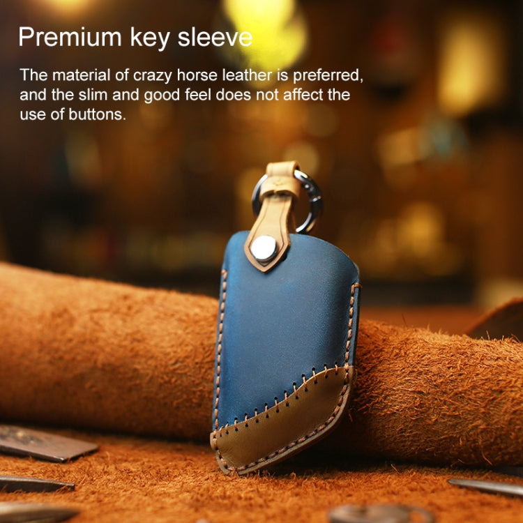 Per BMW Blade Style Car Custodia protettiva per chiave in pelle di vacchetta, versione a tre chiavi, For BMW, Three Keys Version