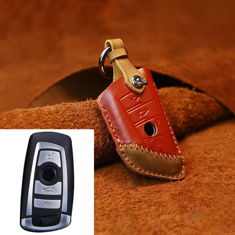 Per BMW Blade Style Car Custodia protettiva per chiave in pelle di vacchetta, versione a tre chiavi, For BMW, Three Keys Version