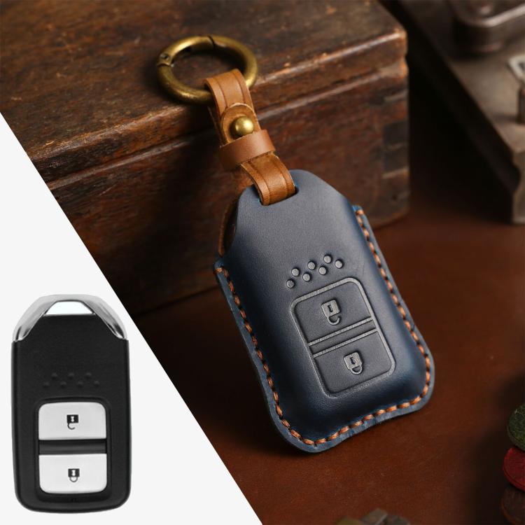 Custodia protettiva per chiave in pelle di vacchetta per auto Honda, versione a due chiavi, For Honda, Two Keys Version