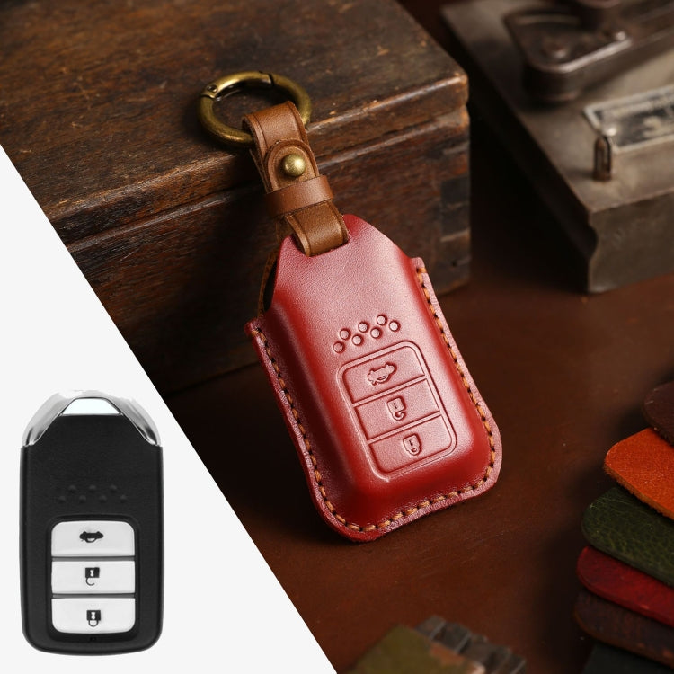 Custodia protettiva per chiave in pelle di vacchetta per auto Honda, versione con tre chiavi per portellone posteriore, For Honda, Three Keys Tailgate Version