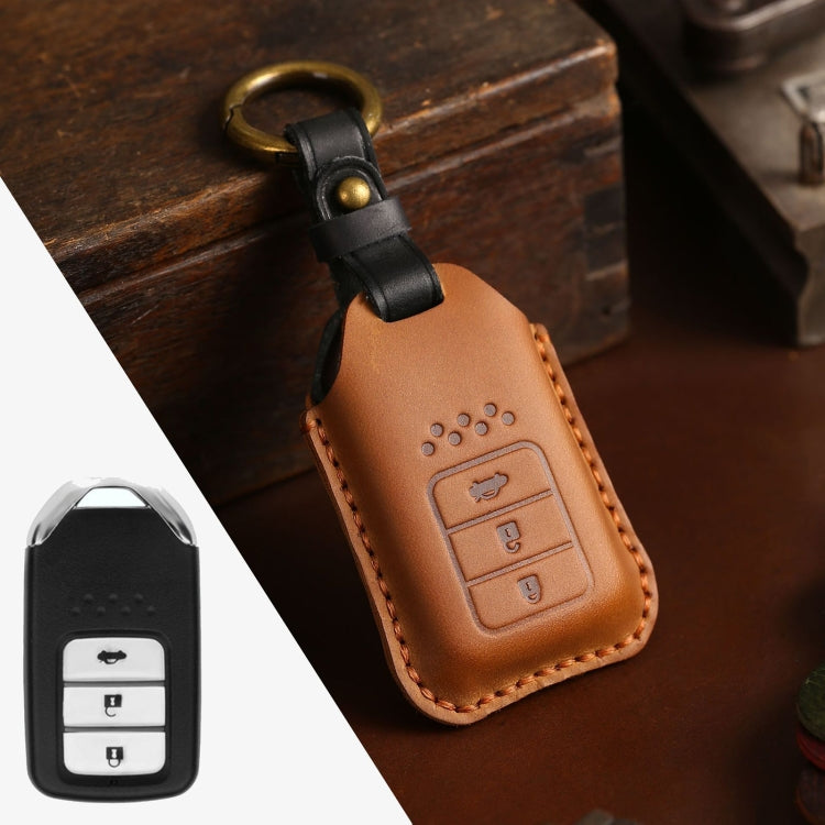 Custodia protettiva per chiave in pelle di vacchetta per auto Honda, versione con tre chiavi per portellone posteriore, For Honda, Three Keys Tailgate Version