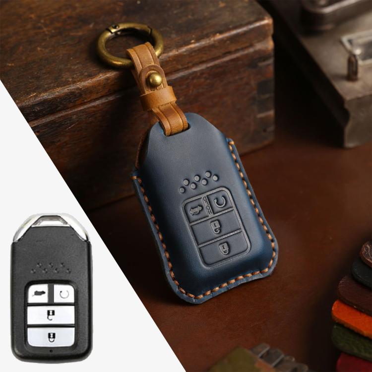 Custodia protettiva per chiave in pelle di vacchetta per auto Honda, versione a quattro chiavi, For Honda , Four Keys Version, For Honda, Four Keys Version