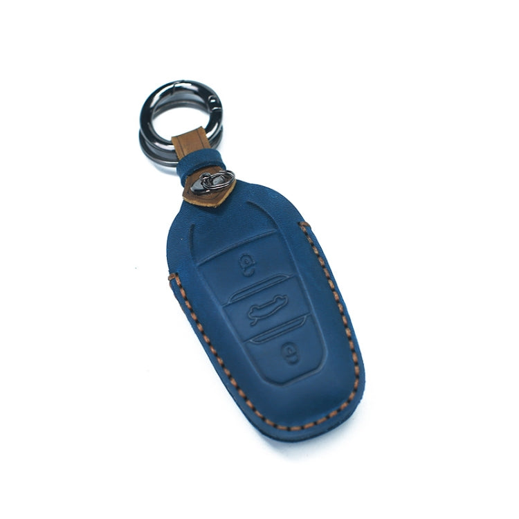 Per PEUGEOT Custodia protettiva per chiave in pelle di vacchetta per auto, For PEUGEOT