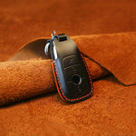 Per Mercedes-Benz Custodia protettiva per chiave in pelle di vacchetta stile bordo colorato, For Mercedes-Benz