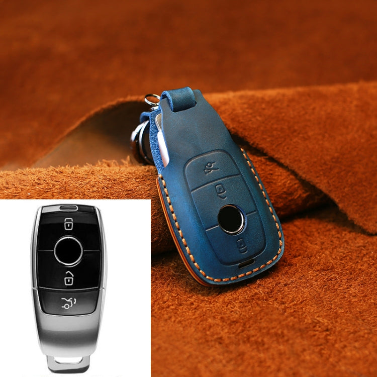 Per Mercedes-Benz Custodia protettiva per chiave in pelle di vacchetta stile bordo colorato, For Mercedes-Benz