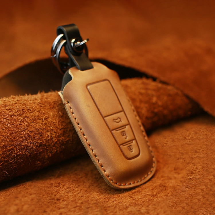 Custodia protettiva per chiave in pelle di vacchetta per auto Toyota, versione a tre chiavi, For Toyota, Three Keys Version