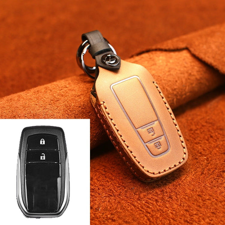 Custodia protettiva per chiave in pelle di vacchetta per auto Toyota, versione a due chiavi, For Toyota,Two Keys Version, For Toyota, Two Keys Version