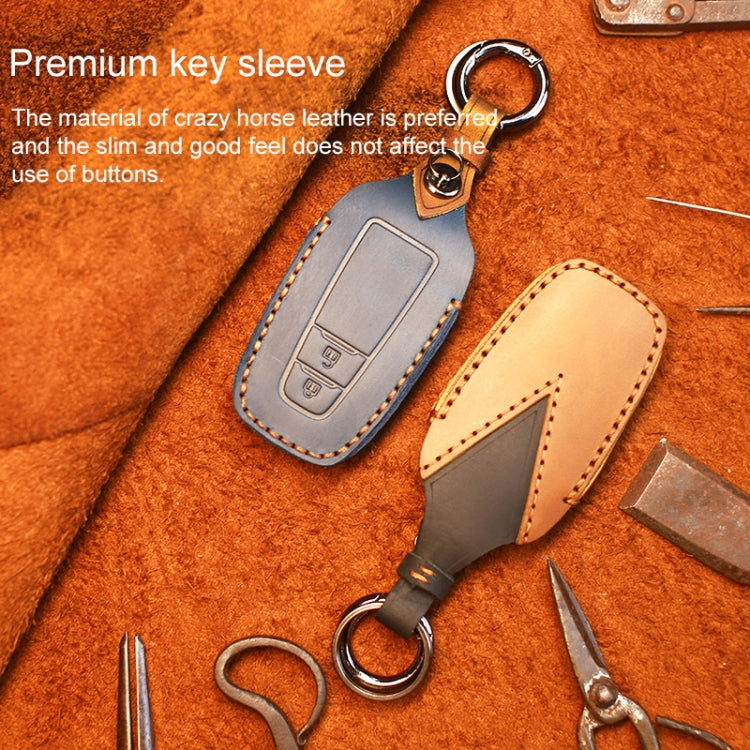 Custodia protettiva per chiave in pelle di vacchetta per auto Toyota, versione a due chiavi, For Toyota,Two Keys Version, For Toyota, Two Keys Version