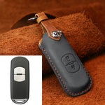 Per Mazda Old Style Hallmo Custodia protettiva per chiave in pelle di vacchetta per auto, versione a due chiavi, Two Keys Version, For Mazda Old Style, For Mazda, For Mazda Old Style, Two Keys Version