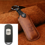 Per Mazda Old Style Hallmo Custodia protettiva per chiave in pelle di vacchetta per auto, versione a due chiavi, Two Keys Version, For Mazda Old Style, For Mazda, For Mazda Old Style, Two Keys Version