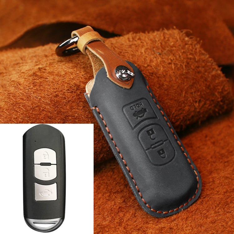 Custodia in pelle per chiave auto Mazda tre tasti