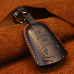 Per Cadillac Custodia protettiva per chiave in pelle di vacchetta per auto, versione a quattro chiavi, For Cadillac, Four Keys Version