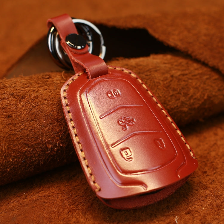 Per Cadillac Custodia protettiva per chiave in pelle di vacchetta per auto, versione a quattro chiavi, For Cadillac, Four Keys Version