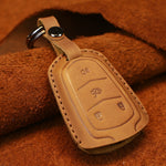 Per Cadillac Custodia protettiva per chiave in pelle di vacchetta per auto, versione a quattro chiavi, For Cadillac, Four Keys Version