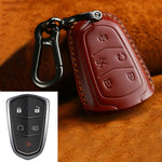 Per Cadillac Custodia protettiva per chiave in pelle di vacchetta per auto, versione a cinque chiavi, For Cadillac, Five Keys Version, For Cadillac