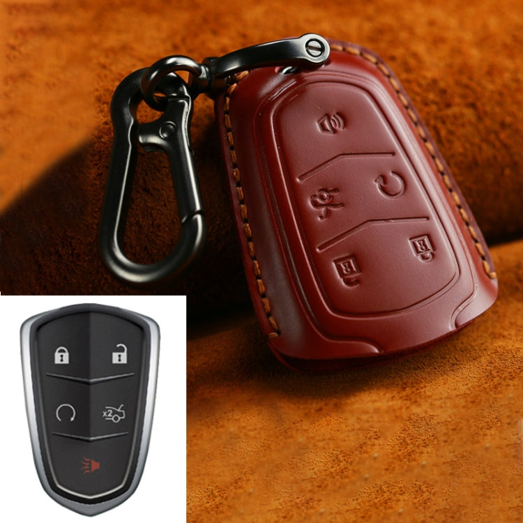 Per Cadillac Custodia protettiva per chiave in pelle di vacchetta per auto, versione a cinque chiavi, For Cadillac, Five Keys Version, For Cadillac