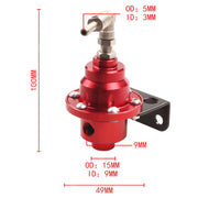 Regolatore di pressione del carburante regolabile modificato per auto con manometro, Adjustable Fuel Pressure Regulator