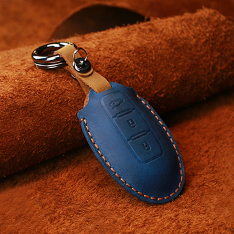 Custodia protettiva per chiave in pelle di vacchetta per auto Nissan, versione con tre chiavi per portellone posteriore, For Nissan, Three Keys Tailgate Version