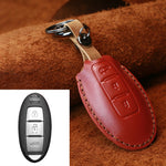 Custodia protettiva per chiave in pelle di vacchetta per auto Nissan, versione con tre chiavi per portellone posteriore, For Nissan, Three Keys Tailgate Version