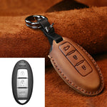 Custodia protettiva per chiave in pelle di vacchetta per auto Nissan, versione con tre chiavi per portellone posteriore, For Nissan, Three Keys Tailgate Version