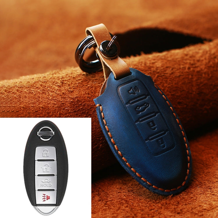 Custodia protettiva per chiave in pelle di vacchetta per auto Nissan, versione a quattro chiavi, For Nissan, Four Keys Version