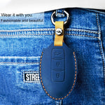 Custodia protettiva per chiave in pelle di vacchetta per auto Nissan, versione a quattro chiavi, For Nissan, Four Keys Version