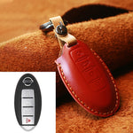 Custodia protettiva per chiave in pelle di vacchetta per auto Nissan, versione a quattro chiavi, For Nissan, Four Keys Version